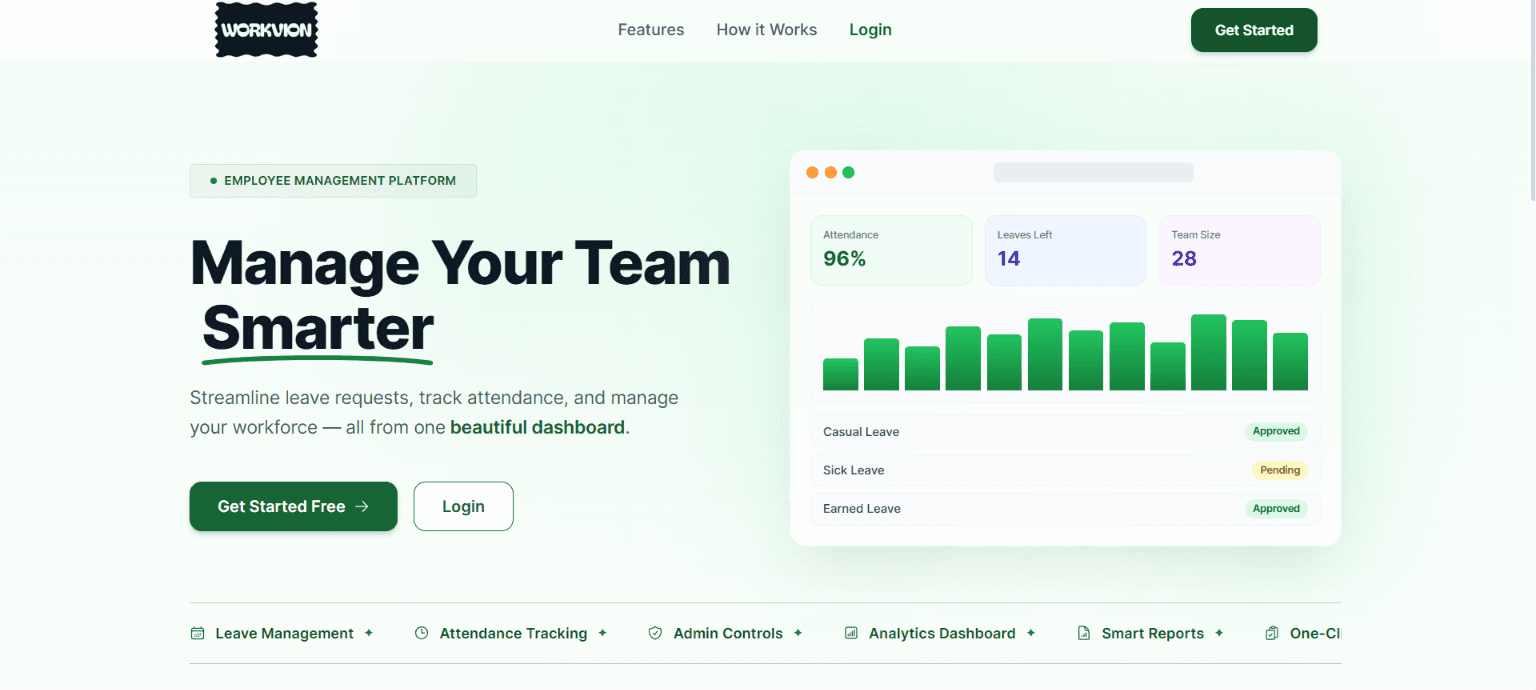 Workvion – Leave & Attendance Manager